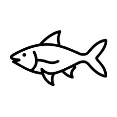 Fish Icon – Simple Aquatic Animal Outline Vector