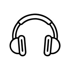 Fototapeta premium Headphones Icon – Music Audio Listening Line Art Symbol