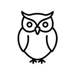 Owl Line Icon Vector Illustration of Bird Symbol