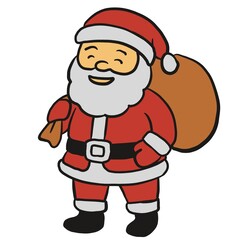 Cute santa Claus cartoon set in various Christmas poses