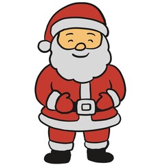 Cute santa Claus cartoon set in various Christmas poses