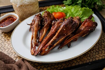 Fried duck beaks,Deep-fried duck beaks