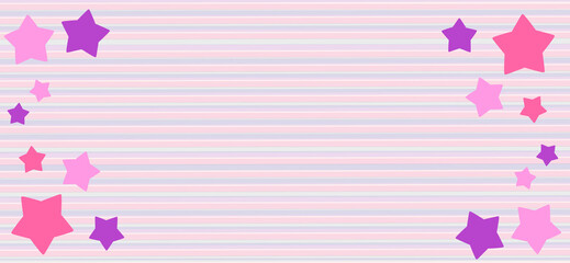 Floating stars, striped background style wide background, cheerful playful tone cover design background, web banner