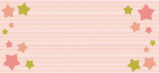 Floating stars, striped background style wide background, cheerful playful tone cover design background, web banner