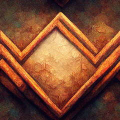 Seamless carved stone geometric frame texture, tileable UI panel background