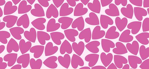 Heart pattern, romantic love theme wide background, warm cozy mood cover design background, web banner