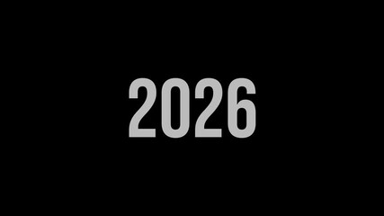 2025 to 2026 text animation with effect glitch and background black screen	
 - Powered by Adobe