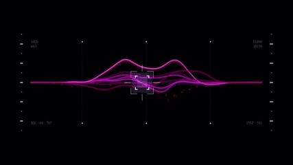 Abstract futuristic digital data waveform animation loop. - Powered by Adobe