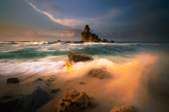 sunrise at Buyutan  beach Pacitan East Java Indonesia