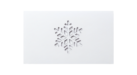 A delicate snowflake cut out of white paper, creating a minimalist and elegant winter scene isolated on transparent background