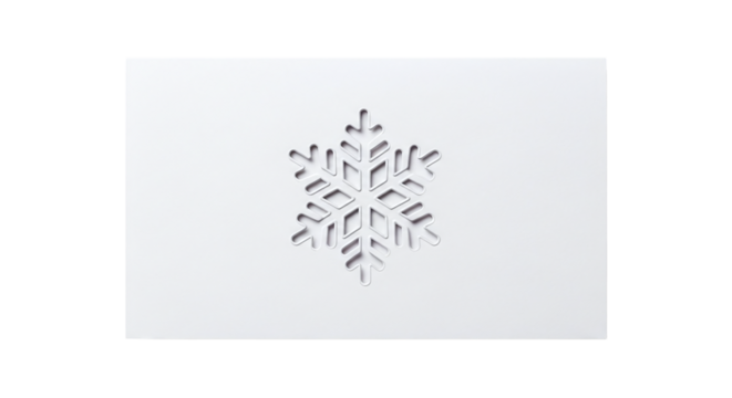 A delicate snowflake cut out of white paper, creating a minimalist and elegant winter scene isolated on transparent background