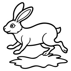 Cartoon rabbit hopping with a smile