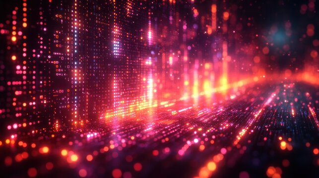 Digital Data Universe: A captivating visualization of a dynamic digital universe unfolds, with radiant data streams and glowing particles.