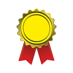 gold seal with red ribbon