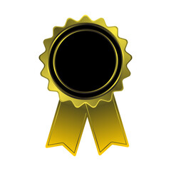 gold medal with ribbon