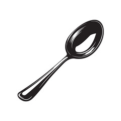 Spoon sketch vector illustration with simple hand drawn style and elegant details.