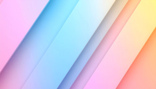 A soft pastel gradient background with diagonal stripes in pink, blue, and yellow hues, creating an abstract and modern design.
