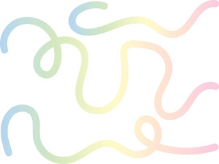 Gradient lines doodle style vector set