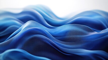 Obraz premium Abstract Blue Fluid Motion: A mesmerizing dance of flowing blue fabric or liquid, creating a sense of ethereal movement and captivating textures, evoking tranquility and artistic expression.