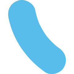 A Simple Abstract Light Blue Curved Shape on a Transparent Background a Minimalist Graphic Element Ideal for Design Projects