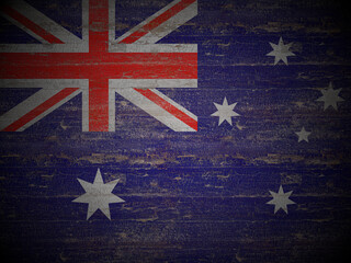 Old wooden Australia flag