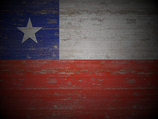 Old wooden Chile flag