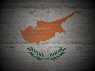 Old wooden Cyprus flag