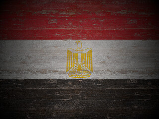 Old wooden Egypt flag