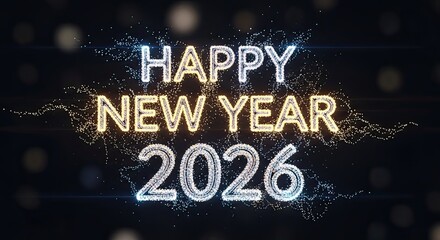 Happy New Year Celebration 2026 Festive Glitter Wishes
