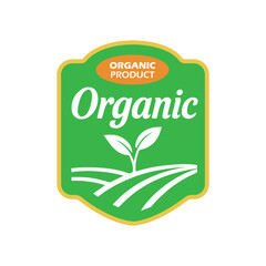 Organic label for product packaging, natural food badge