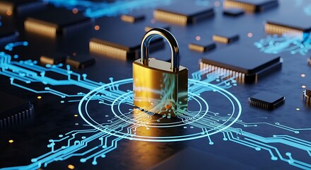 Secure digital padlock on a circuit board
