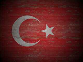 Old wooden Turkey flag