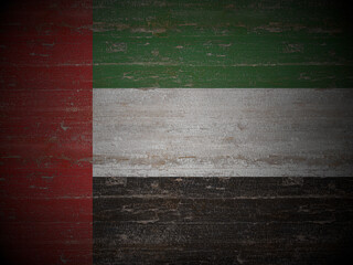 Old wooden UAE flag