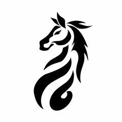 Elegant Tribal Horse Silhouette Vector Illustration