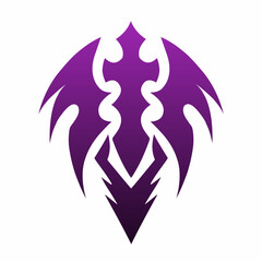 Abstract Tribal Phoenix Emblem in Purple Gradient