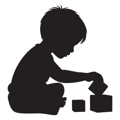 Child playing with blocks