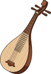 Pipa Four-String Lute