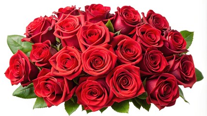 Fototapeta premium Beautiful bouquet of red roses isolated on a clean background