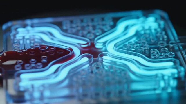 Microfluidic chip technology, Lab-on-a-chip innovation, Bioengineering fluid device