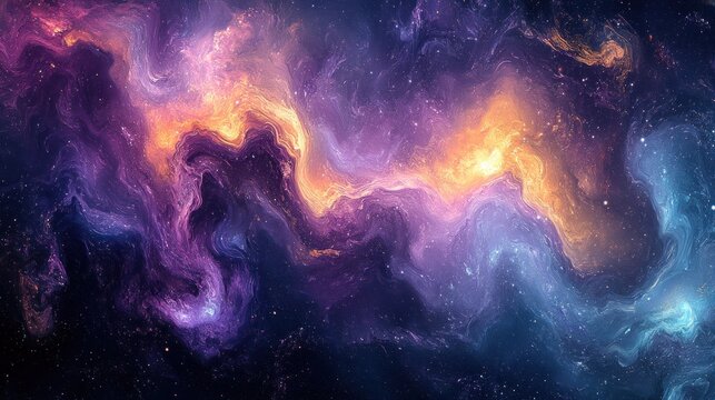 Abstract swirling nebulae in cosmic colors - Powered by Adobe