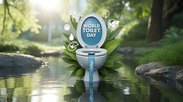 Promote World Toilet Day awareness with eco friendly sanitation and water conservation message