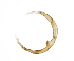 coffee stains in multiple shapes on transparent background