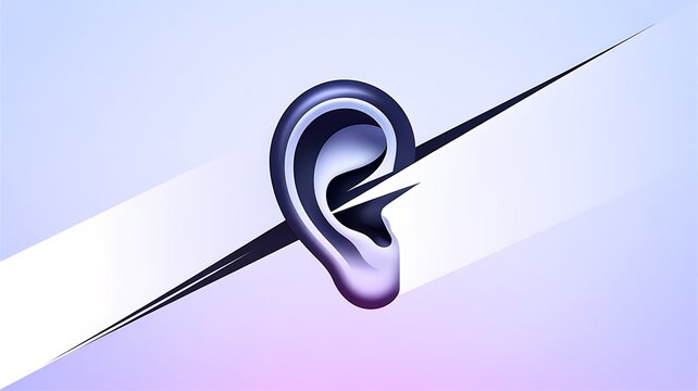 Abstract illustration of a human ear with a sharp line cutting through it