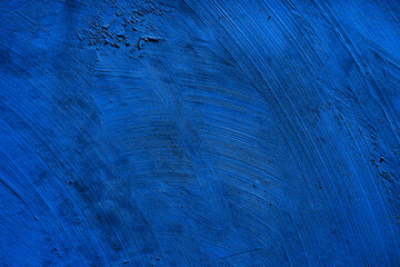 Old wall pattern texture cement blue dark abstract  blue color design are light with black gradient background.