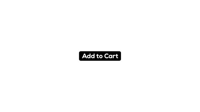 Animated black add to cart button isolated on white background for online shopping in 4k