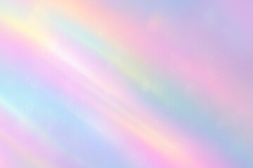 Fototapeta premium Rainbow light prism effect background. Hologram reflection, crystal flare leak shadow overlay. Vector illustration of abstract blurred iridescent light backdrop