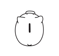 Minimalist Line Art Piggy Bank for Savings and Finance