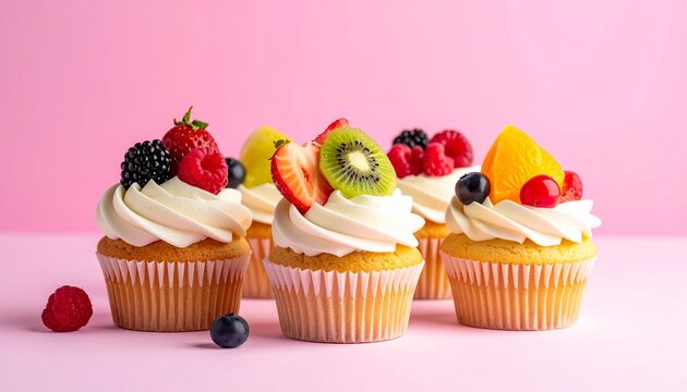 cupcakes with pink frosting and sprinkles