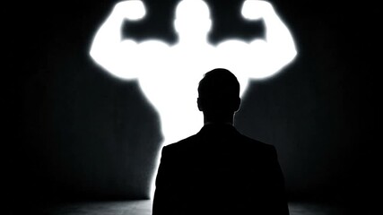 Strong Self-Belief Overcoming Challenges and Achieving Personal Strength | Silhouette