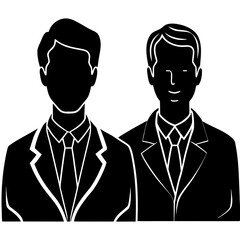 business people icons set